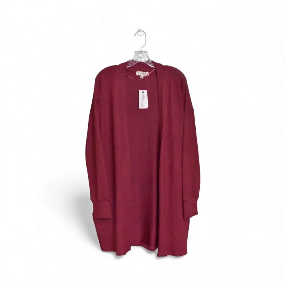 Philosophy Long Sleeve Open Front Longline Cardigan Sweater Size L